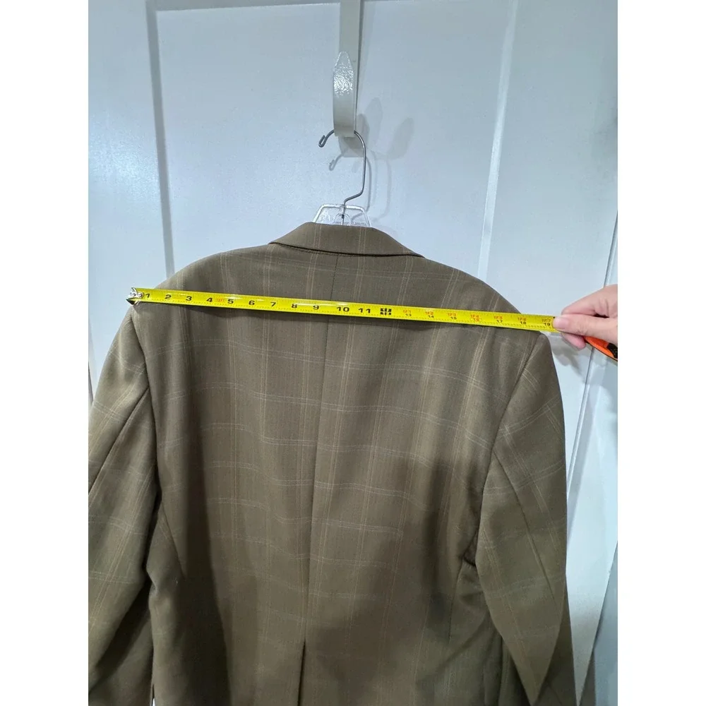 Taylor Richard's & Conger Mens Olive Herringbone Two Button Blazer ultra torto